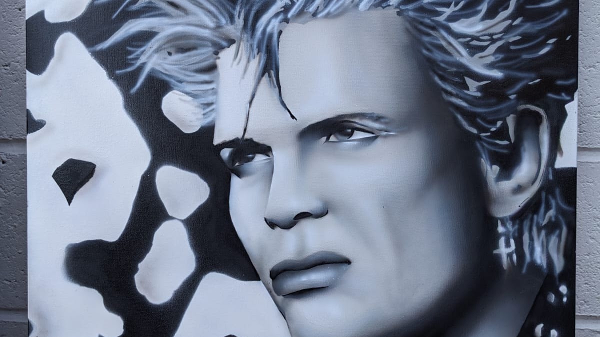 canvas art billy idol spray paint portrait